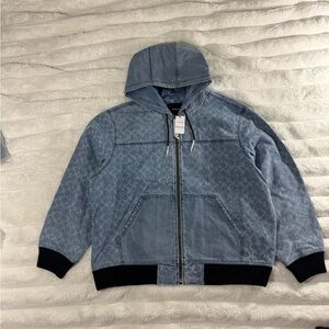 Blue Hooded Denim Jacket